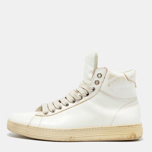 Tom Ford White Leather Russell High Top Sneakers Size 37 - Tom Ford - Modalova