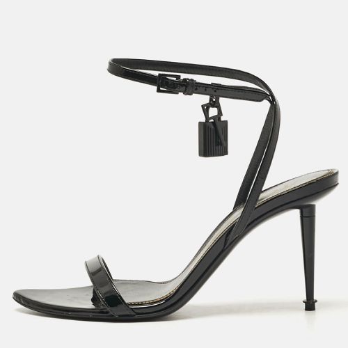 Tom Ford Black Patent Leather Padlock Ankle Strap Sandals Size 38 - Tom Ford - Modalova