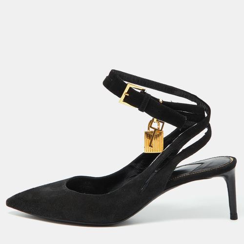 Tom Ford Black Suede Padlock Slingback Pumps Size 37.5 - Tom Ford - Modalova