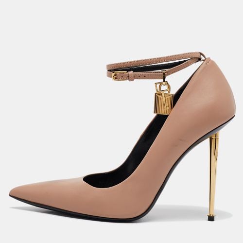 Tom Ford Beige Leather Padlock Ankle Wrap Pumps Size 40 - Tom Ford - Modalova