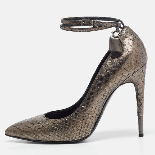 Metallic Python Padlock Ankle Wrap Pumps Size 41.5 - Tom Ford - Modalova