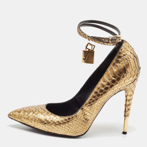 Tom Ford Gold Python Leather Padlock Pumps Size 40 - Tom Ford - Modalova