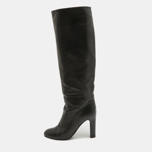 Tom Ford Black Leather Knee Length Boots Size 38 - Tom Ford - Modalova