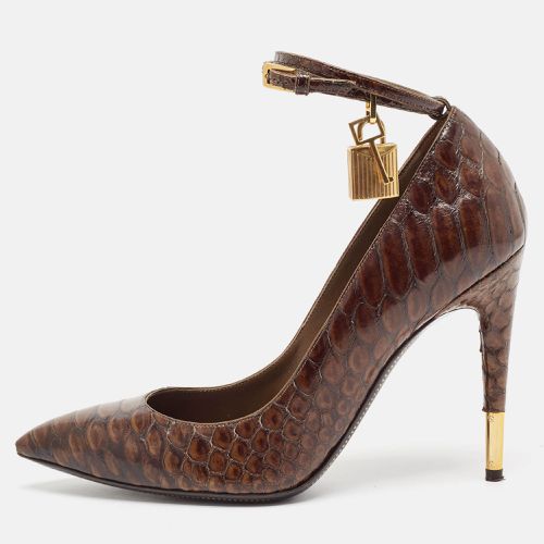 Tom Ford Brown Python Embossed Leather Padlock Pumps Size 39 - Tom Ford - Modalova