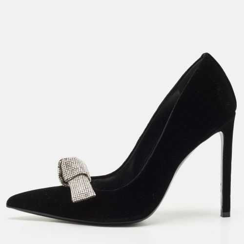 Tom Ford Black Velvet Crystal Embellished Bow Pumps Size 41 - Tom Ford - Modalova
