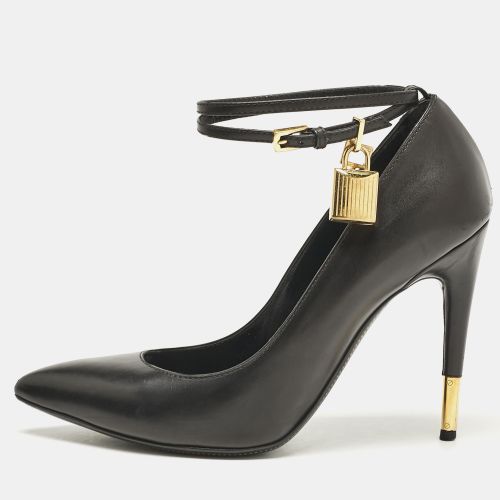 Tom Ford Black Leather Padlock Ankle Wrap Pumps Size 38 - Tom Ford - Modalova