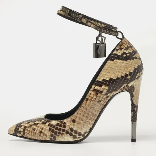 Padlock Size 38 /Beige Python Leather Pumps - Tom Ford - Modalova