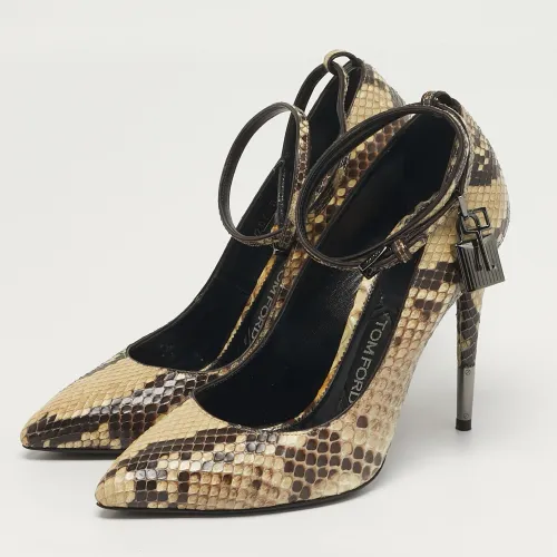 Padlock Size 38 /Beige Python Leather Pumps - Tom Ford - Modalova