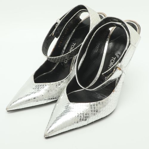 Size 39 Python Embossed Leather Ankle Strap Pumps - Tom Ford - Modalova