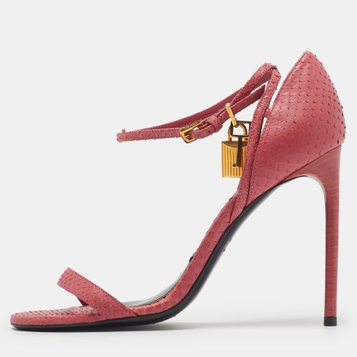 Padlock Size 40 Python Leather Ankle Strap Sandals - Tom Ford - Modalova