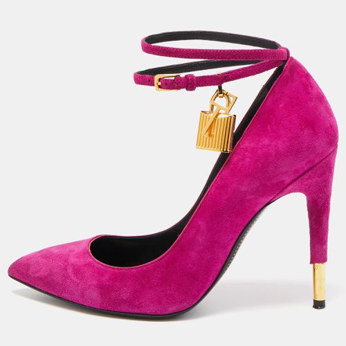 Tom Ford Purple Suede Pointed Toe Padlock Pumps Size 36.5 - Tom Ford - Modalova