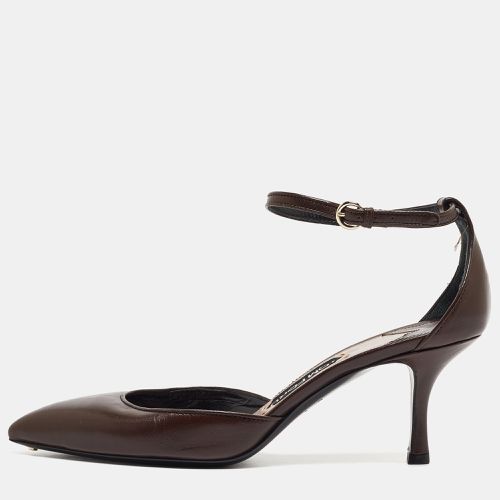 Tom Ford Brown Leather Ankle Strap D'orsay Pumps Size 39 - Tom Ford - Modalova