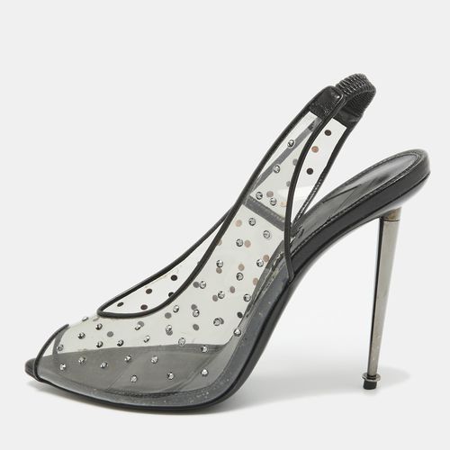 Tom Ford Transparent/Black PVC Polka Dot Print Slingback Pumps Size 41 - Tom Ford - Modalova