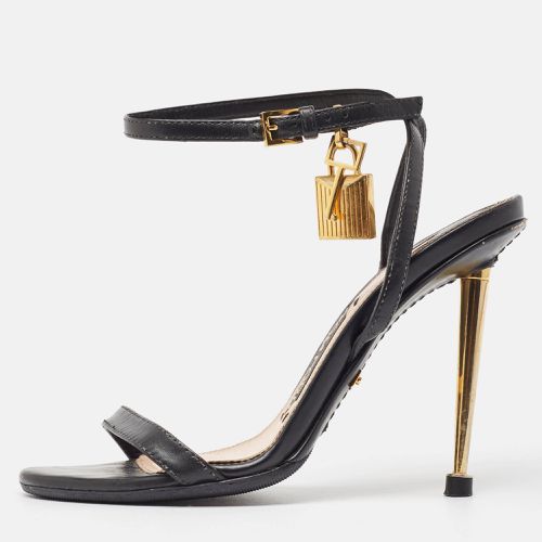 Tom Ford Black Leather Padlock Ankle Wrap Sandals Size 35 - Tom Ford - Modalova