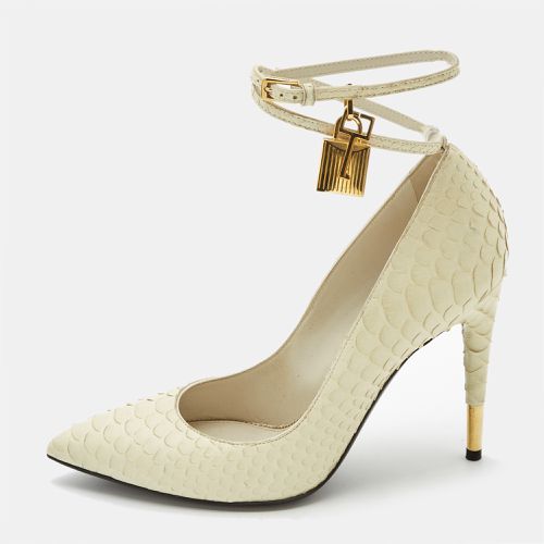 Tom Ford White Python Leather Padlock Pumps Size 37.5 - Tom Ford - Modalova