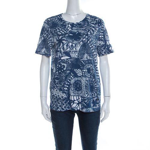 Tory Burch Baltic Sea Blue Dreamcatcher Print Pima Cotton T-Shirt M - Tory Burch - Modalova