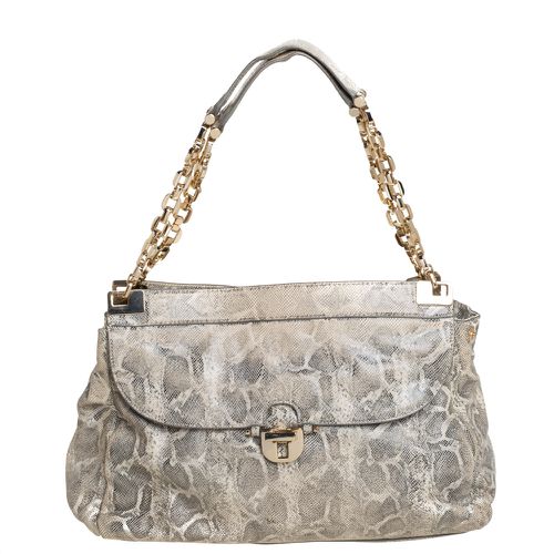 Tory Burch Cream Python Embossed Leather Simon Shoulder Bag - Tory Burch - Modalova