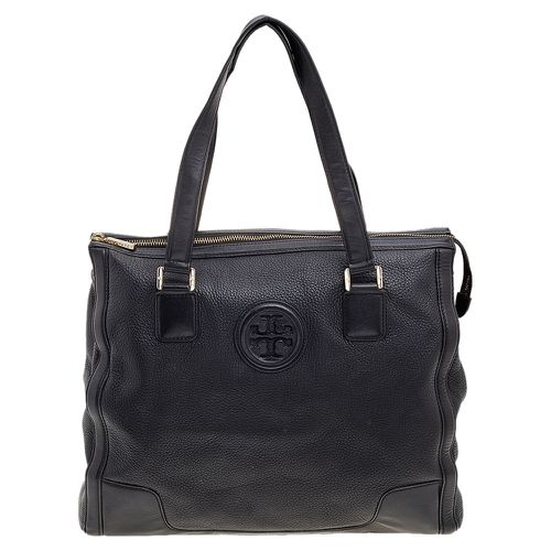 Tory Burch Black Leather Top Zip Robinson Tote - Tory Burch - Modalova