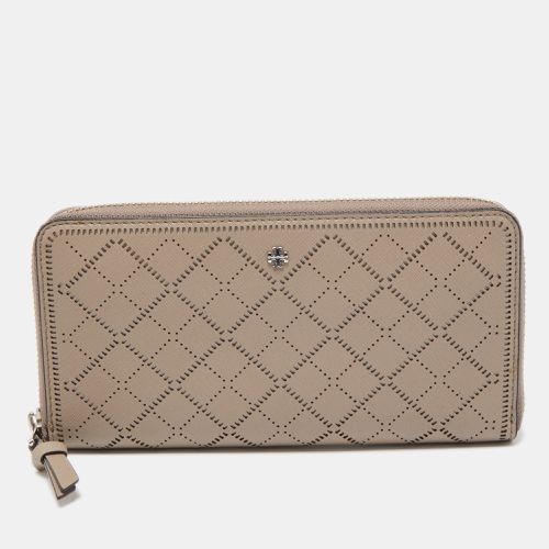 Diamond Laser Cut Leather Zip Around Wallet - Tory Burch - Modalova