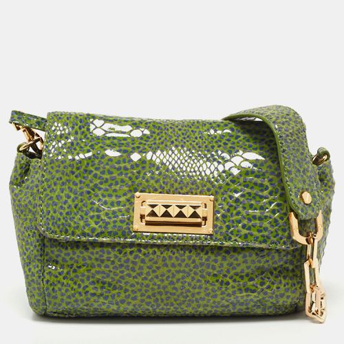 Tory Burch Green Python Print Laminate Leather Shoulder Bag - Tory Burch - Modalova