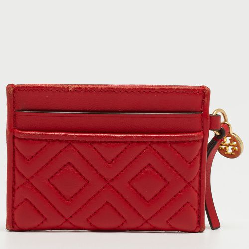 Tory Burch Red Quilted Leather Fleming Card Holder - Tory Burch - Modalova