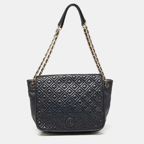 Tory Burch Black Quilted Leather Marion Flap Chain Shoulder Bag - Tory Burch - Modalova