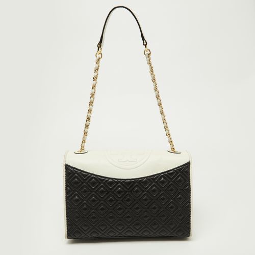 Tory Burch Black/White Leather Fleming Shoulder Bag - Tory Burch - Modalova