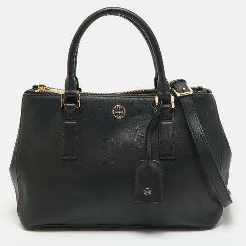 Tory Burch Black Saffiano Leather Double Zip Robinson Tote - Tory Burch - Modalova