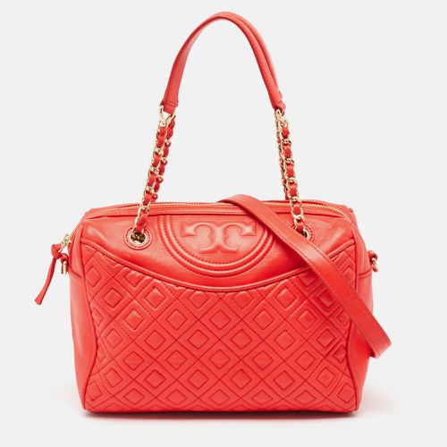 Tory Burch Red Quilted Leather Fleming Duffel Bag - Tory Burch - Modalova