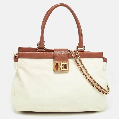 Tory Burch Cream/Brown Leather Tote - Tory Burch - Modalova