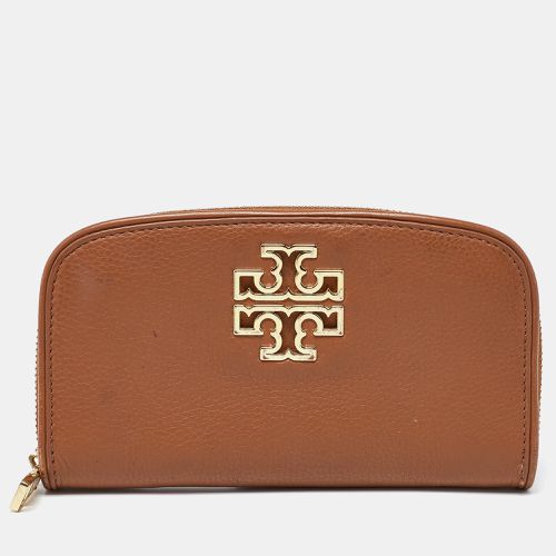 Tory Burch Brown Leather Britten Zip Around Wallet - Tory Burch - Modalova