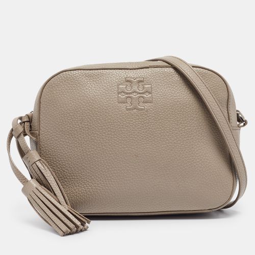 Tory Burch Grey Pebbled Leather Thea Camera Crossbody Bag - Tory Burch - Modalova