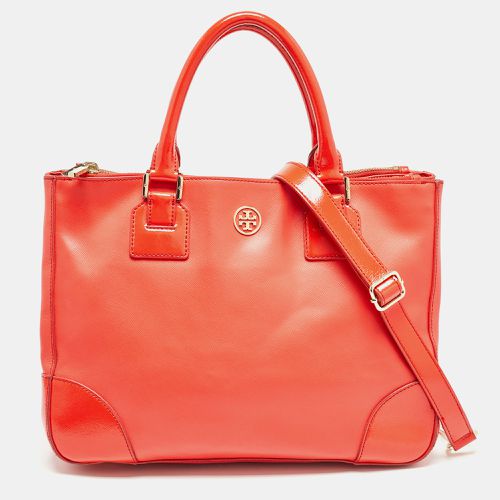 Tory Burch Red Patent and Leather Large Double Zip Robinson Tote - Tory Burch - Modalova