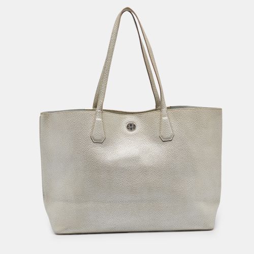 Tory Burch Metallic Grey Leather Perry Tote - Tory Burch - Modalova