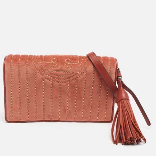 Tory Burch Brown Brick Quilted Velvet Small Kira Shoulder Bag - Tory Burch - Modalova