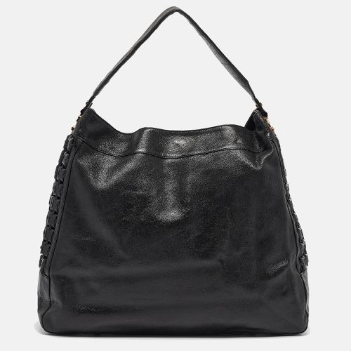 Tory Burch Black Iridescent Leather Logo Detail Hobo - Tory Burch - Modalova