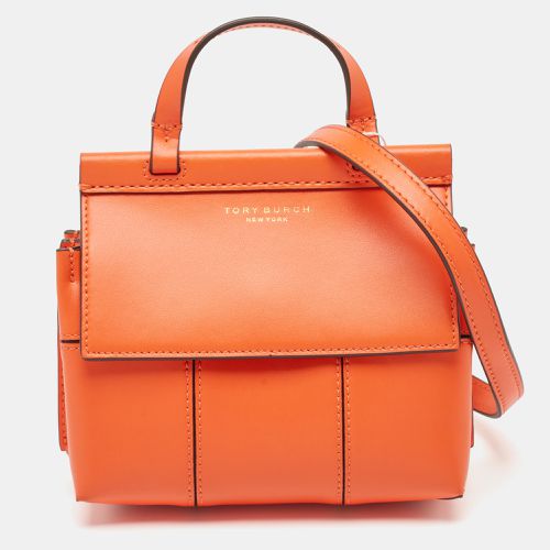 Tory Burch Orange Leather Mini Block-T Satchel - Tory Burch - Modalova