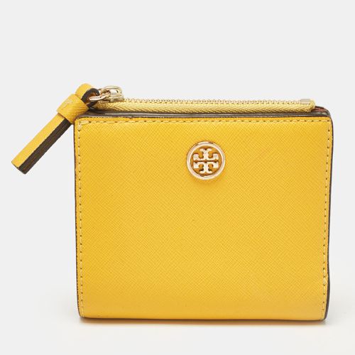 Tory Burch Mustard Leather Robinson Bifold Wallet - Tory Burch - Modalova