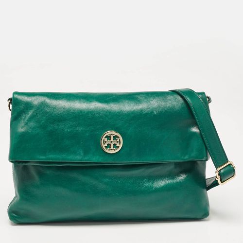 Leather Dena Fold Over Crossbody Bag - Tory Burch - Modalova