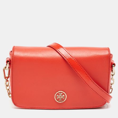 Tory Burch Orange Patent and Leather Mini Robinson Crossbody Bag - Tory Burch - Modalova