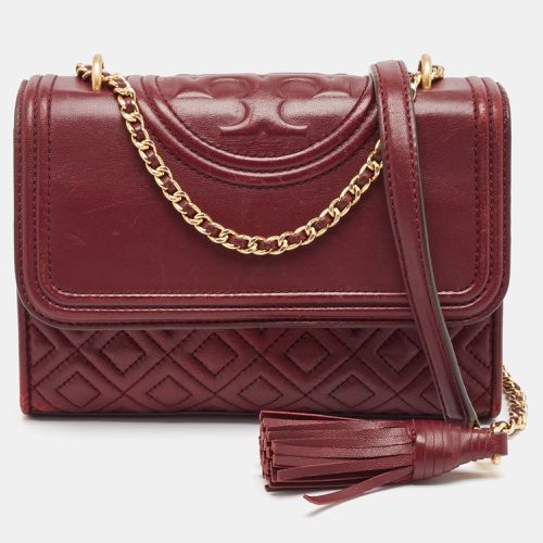 Tory Burch Burgundy Leather Small Fleming Crossbody Bag - Tory Burch - Modalova