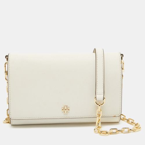 Tory Burch White Leather Emerson Wallet On Chain - Tory Burch - Modalova