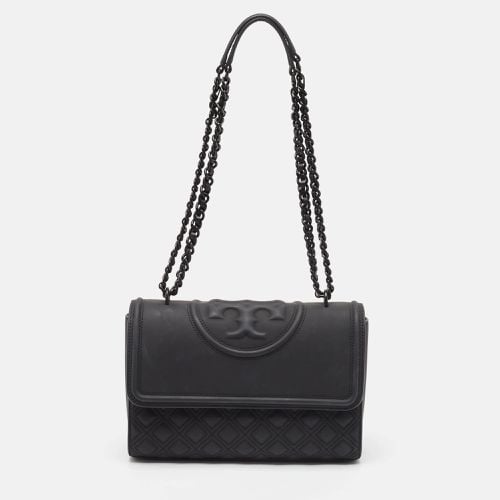 Tory Burch Matte Black Rubber Medium Fleming Shoulder Bag - Tory Burch - Modalova