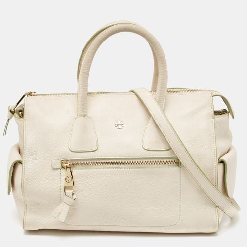 Tory Burch Off White Leather Side Pockets Satchel - Tory Burch - Modalova