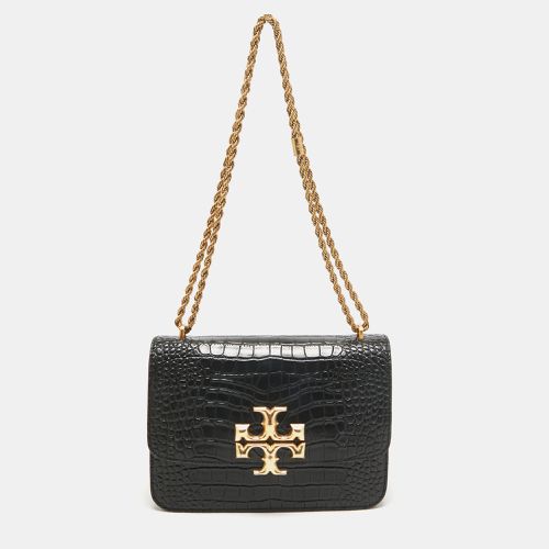 Tory Burch Black Croc Embossed Leather Eleanor Shoulder Bag - Tory Burch - Modalova