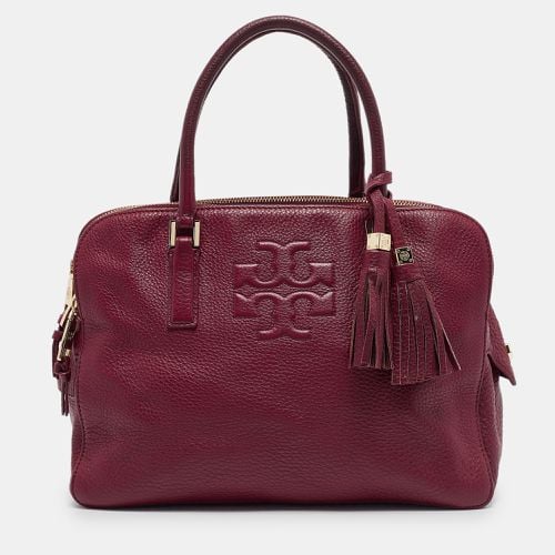 Tory Burch Burgundy Leather Thea Triple Zip Satchel - Tory Burch - Modalova