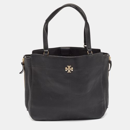 Tory Burch Black Leather Ivy Side Zip Tote - Tory Burch - Modalova