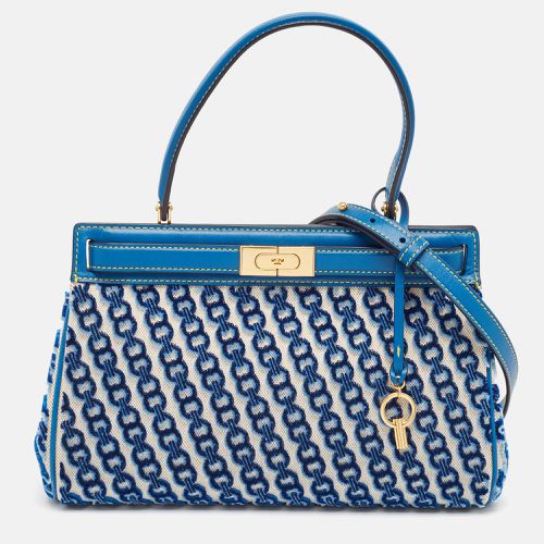 Tory Burch Blue Canvas and Velvet Small Lee Radziwill Top Handle Bag - Tory Burch - Modalova