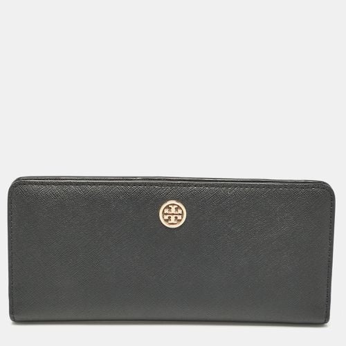 Tory Burch Black Leather Robinson Bifold Long Wallet - Tory Burch - Modalova