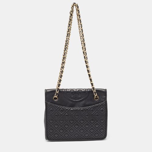 Tory Burch Black Leather Medium Fleming Shoulder Bag - Tory Burch - Modalova